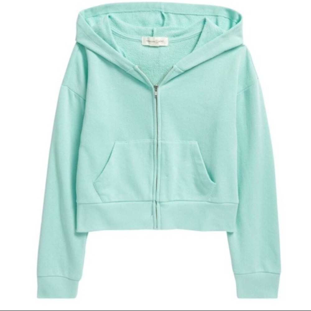 Treasure & Bond Crop Zip Up Hoodie
